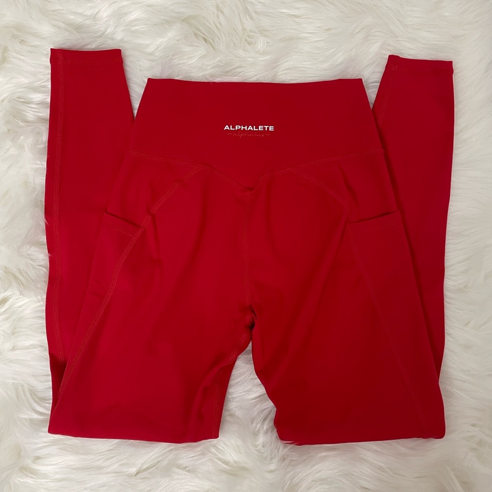 Alphalete red alphalux leggings